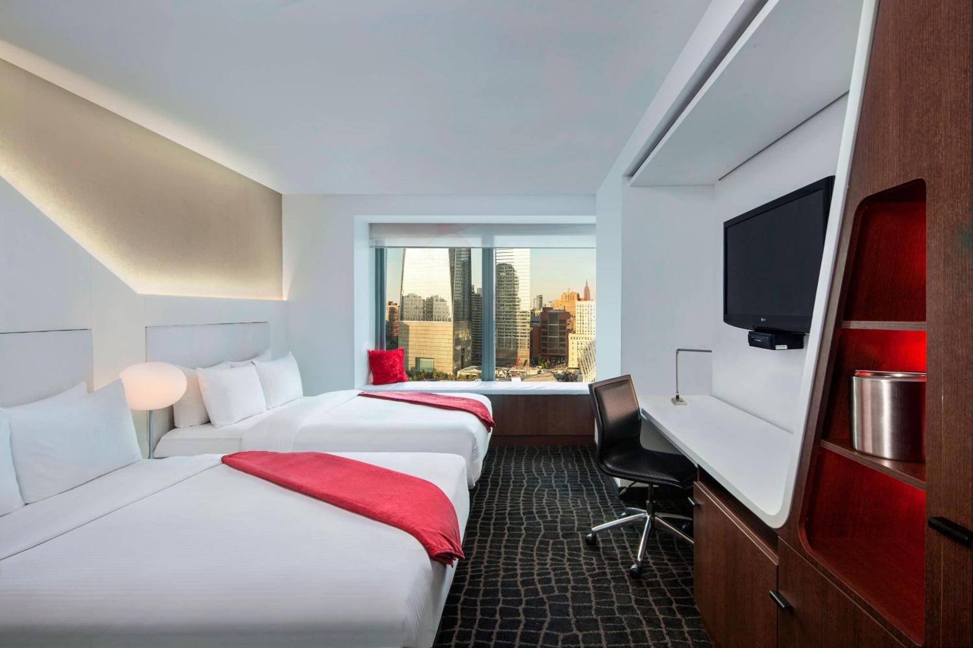 Double Room with Two Double Beds and Roll-in Shower - Mobility Access/Non-Smoking